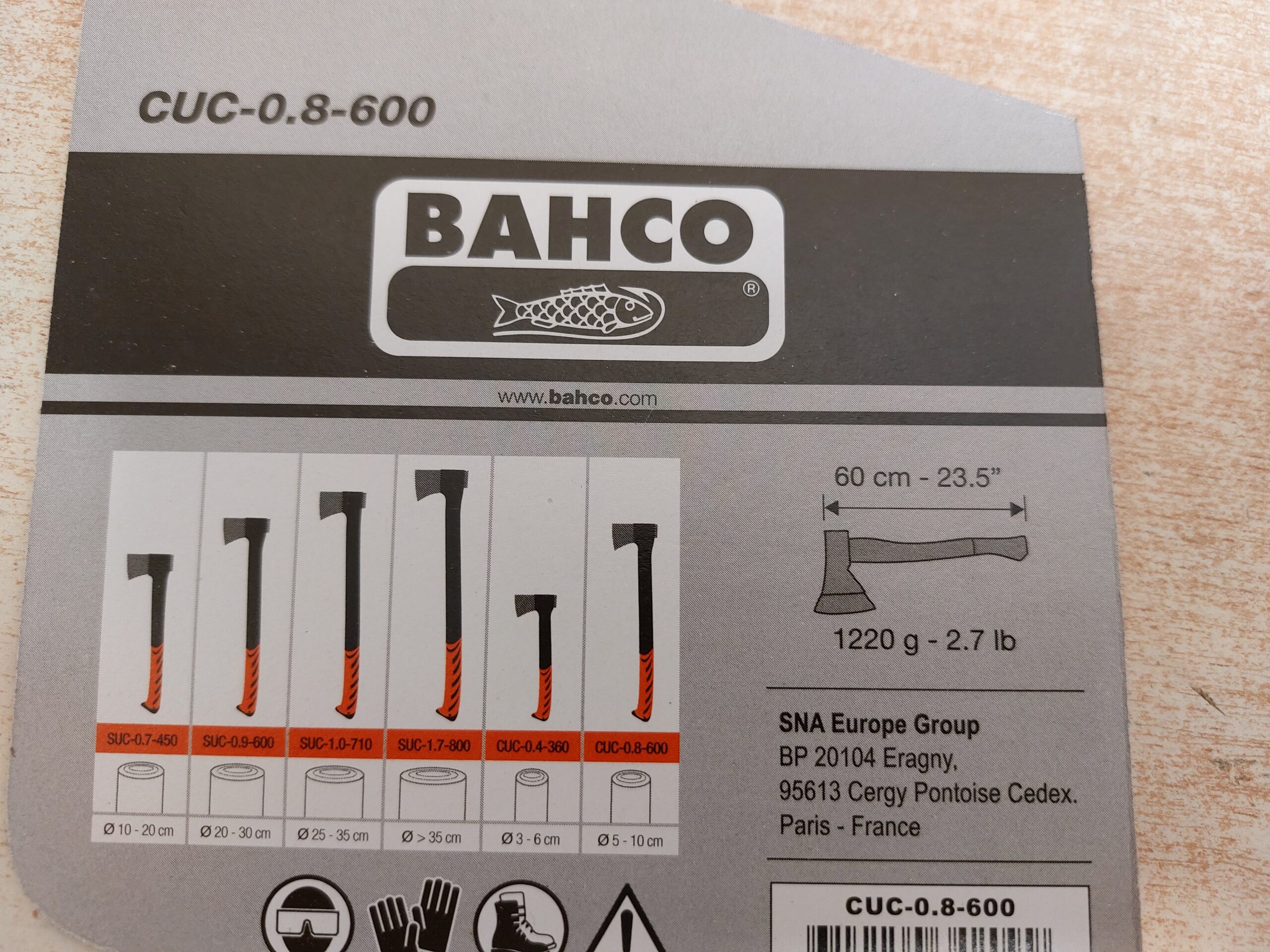 Tools24.ee - kirves Bahco CUC-0.8-600-5